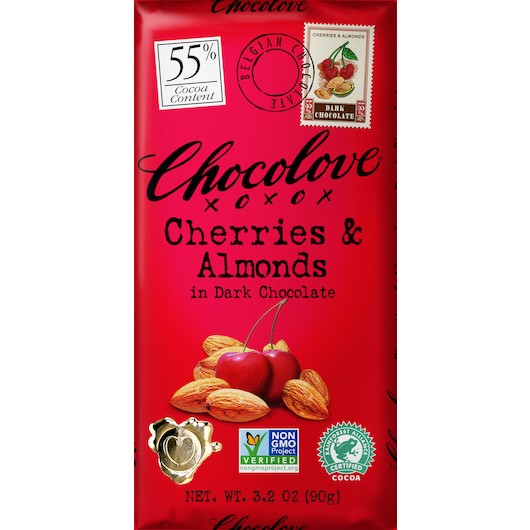 Chocolove Cherries & Almonds in Dark Chocolate (3.2 oz. bar) | Off The ...