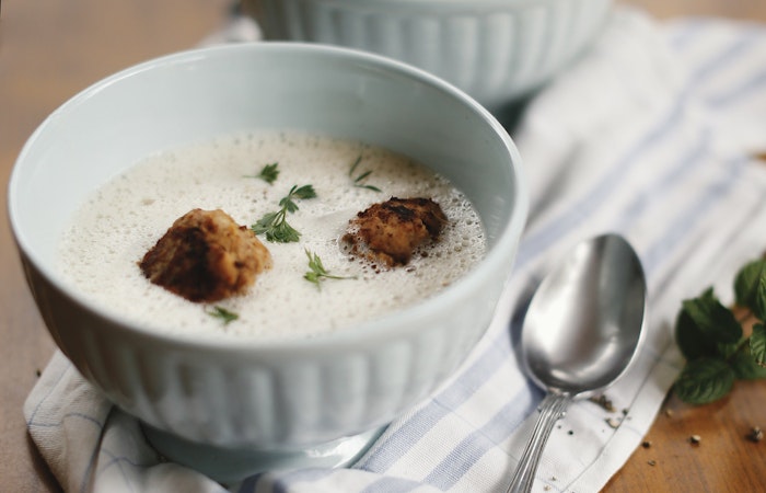 Traditional Greek Meatball Soup