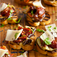 Roasted tomato & veg bruschetta