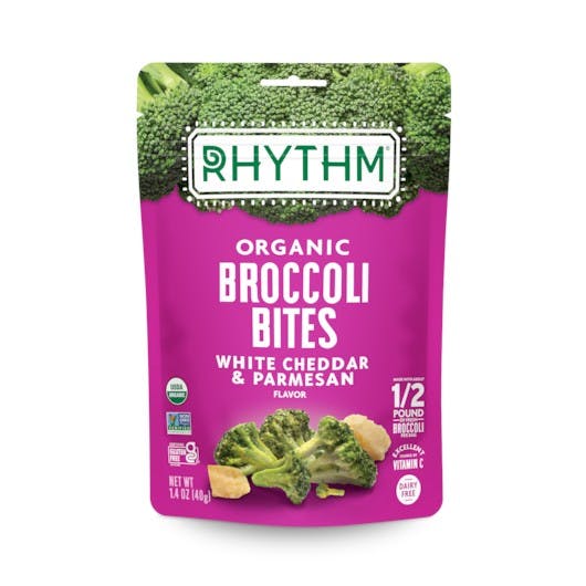 Rhythm Superfoods Organic White Cheddar & Parmesan Broccoli Bites Bag