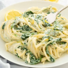Easy Lemon Ricotta Pasta & Spinach