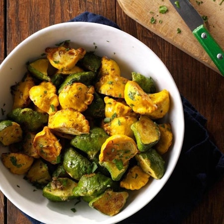 Simple Baby Zucchini and Patty Pan Squash sautéed in Herb Butter Recipe-image