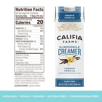 Califia Farms Vanilla Almondmilk Creamer Image 0