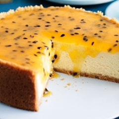 Baked Cheesecake with Passion Fruit Topping