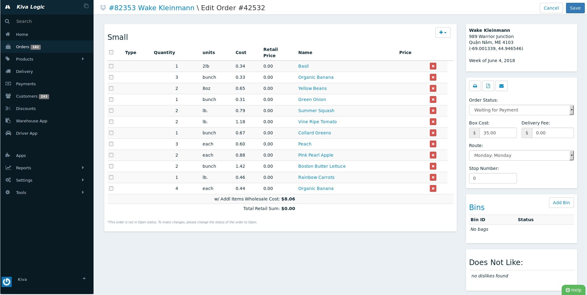 Orders Page with Filters & Options - Kiva Logic Knowledge Base