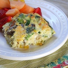Crustless Brie, Vegetable and Egg Bake