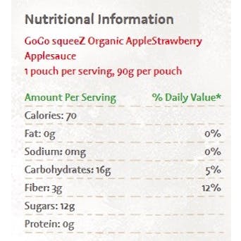 GoGo squeeZ Organic Apple Sauce - Apple Strawberry Image 0