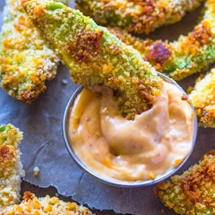 Crispy Baked Avocado Fries & Chipotle Dip