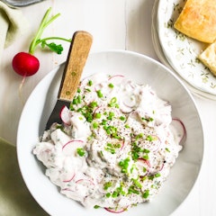Creamy Spring Onion and Radish Dip