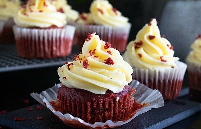 Beet Red Velvet Cupcakes