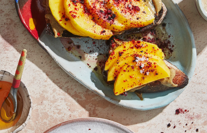 Mango Toast with Hazelnut-Pepita Butter
